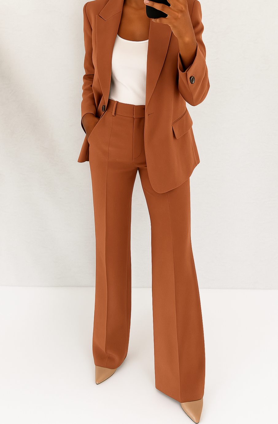 Women's Tailored Blazer Trouser Suit Set
