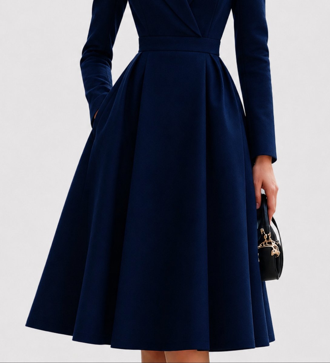 Women's Tailored Coat Formal Dresses Structured A-Line Midi