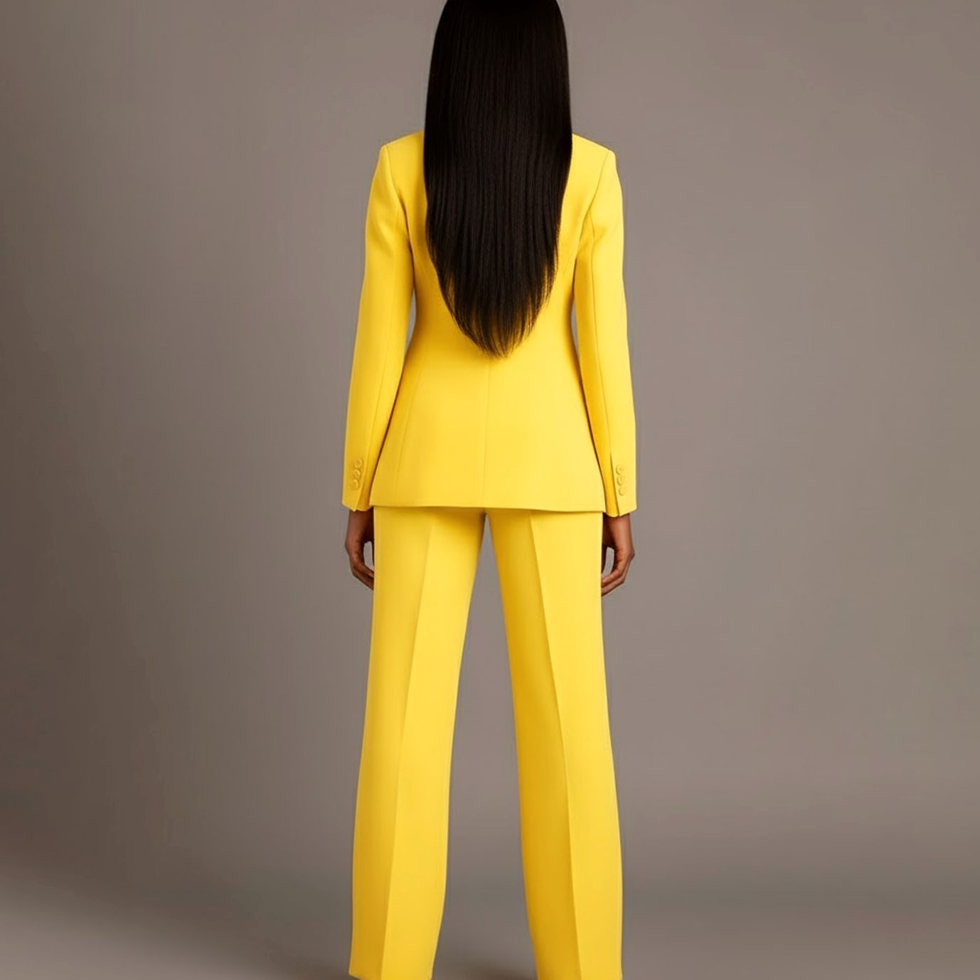 Women's Tailored Single-Button Blazer Trouser Suit Set