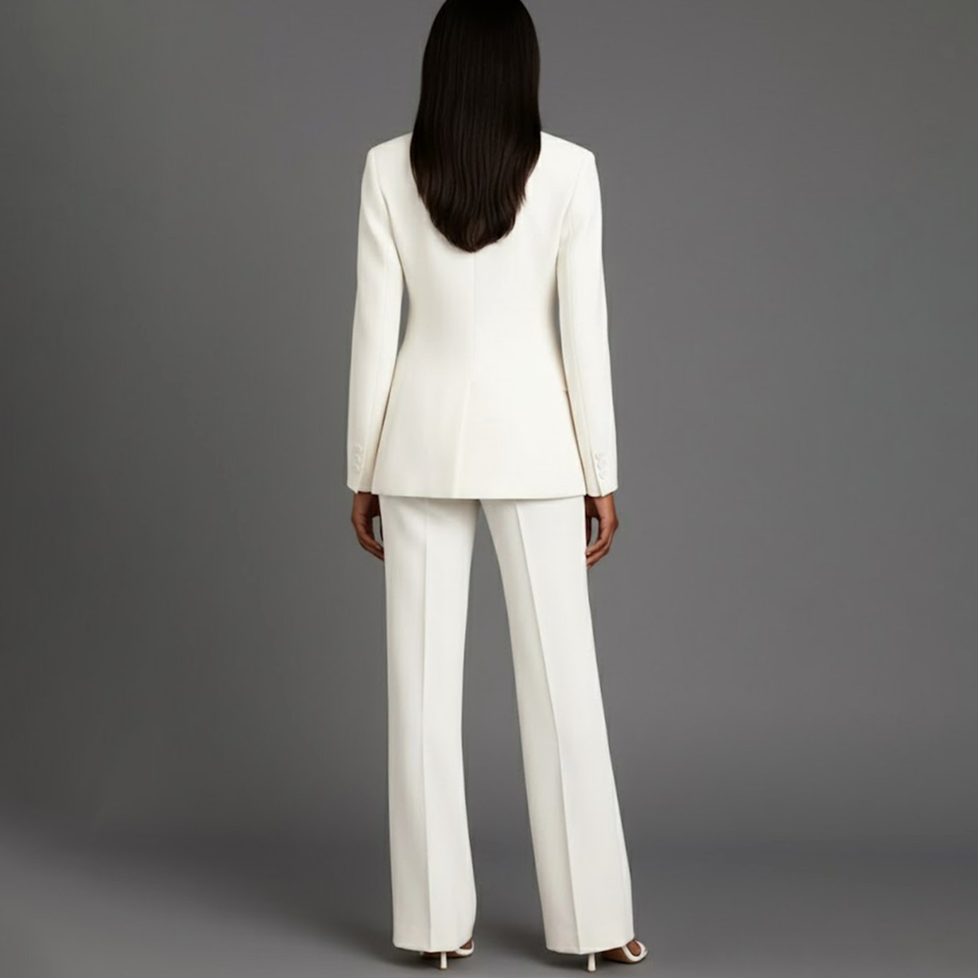 Women's Tailored Single-Button Blazer Trouser Suit Set