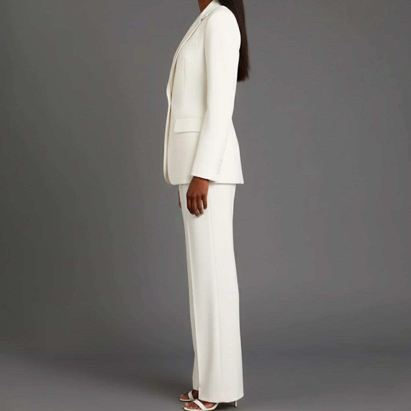 Women's Tailored Single-Button Blazer Trouser Suit Set
