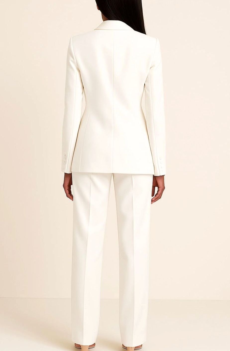 Women's Tailored Single-Button Blazer Trouser Suit Set