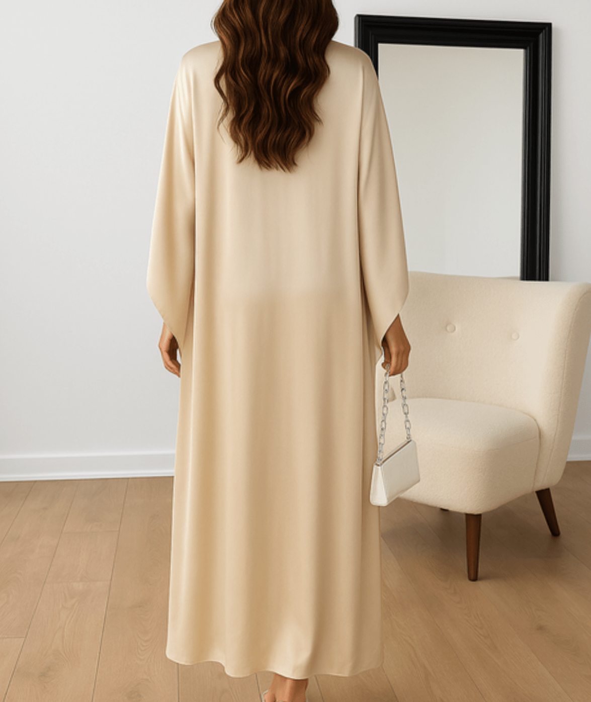 Women's Tayma Draped Cape-Sleeve Satin Maxi Party Dress