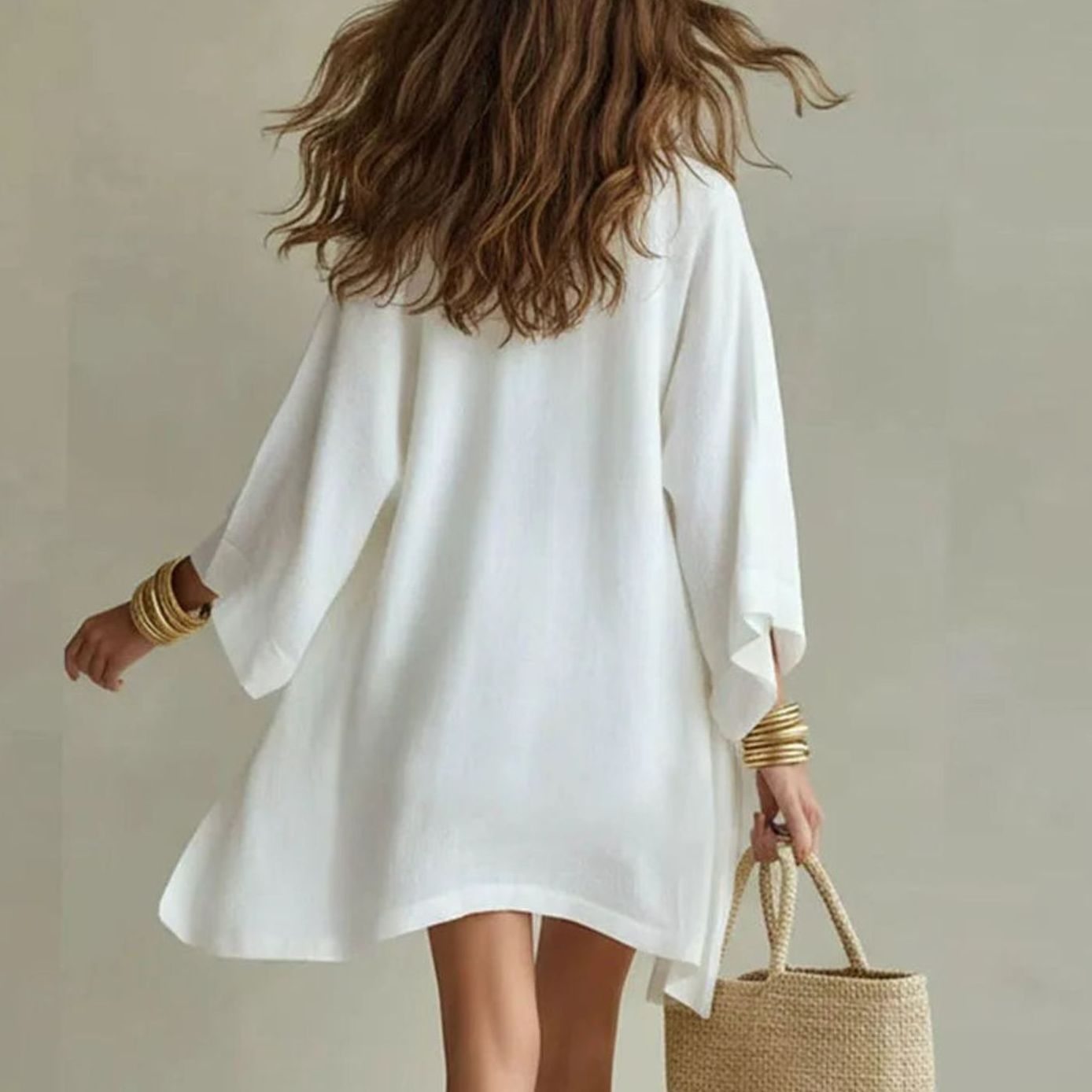Women's Three-Piece Linen Kimono Loungewear Set