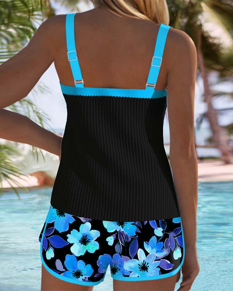 Women's Tummy-Control Flattering Two-Piece Tankini Swimsuit Set