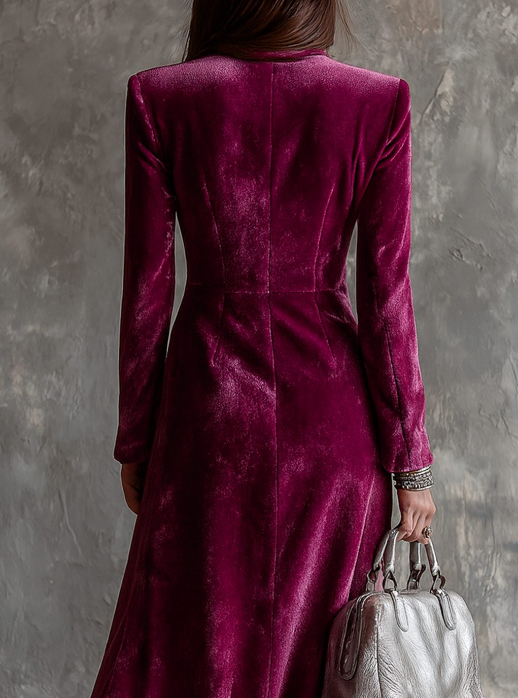 Women's Velvet Double-Breasted Longline Blazer Dress