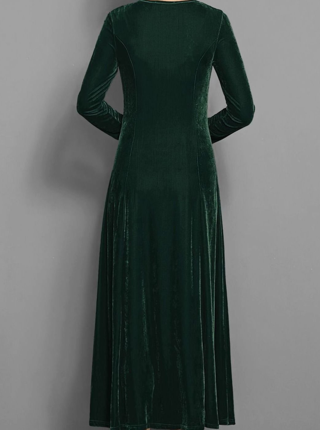 Women's Velvet Long Sleeve Formal Maxi Party Dress