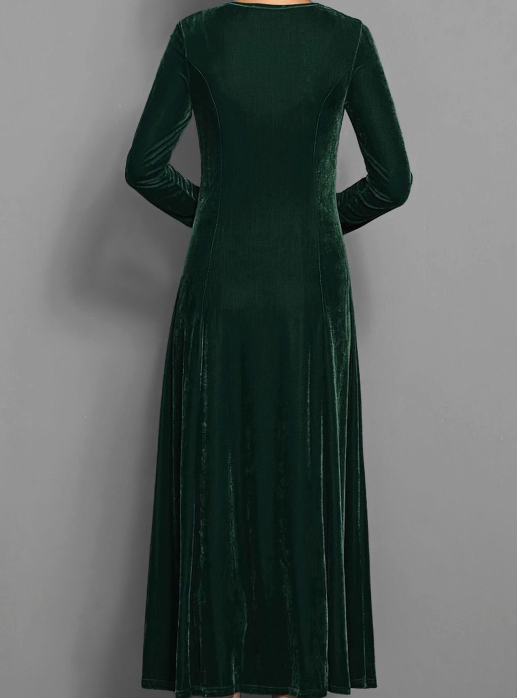 Women's Velvet Long Sleeve Formal Maxi Party Dress