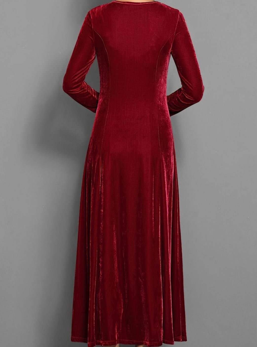 Women's Velvet Long Sleeve Formal Maxi Party Dress