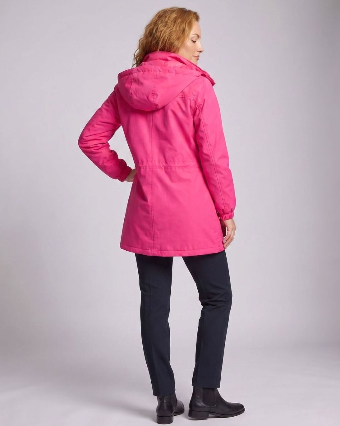 Women's Water-Resistant Hooded Drawstring Parka Coat