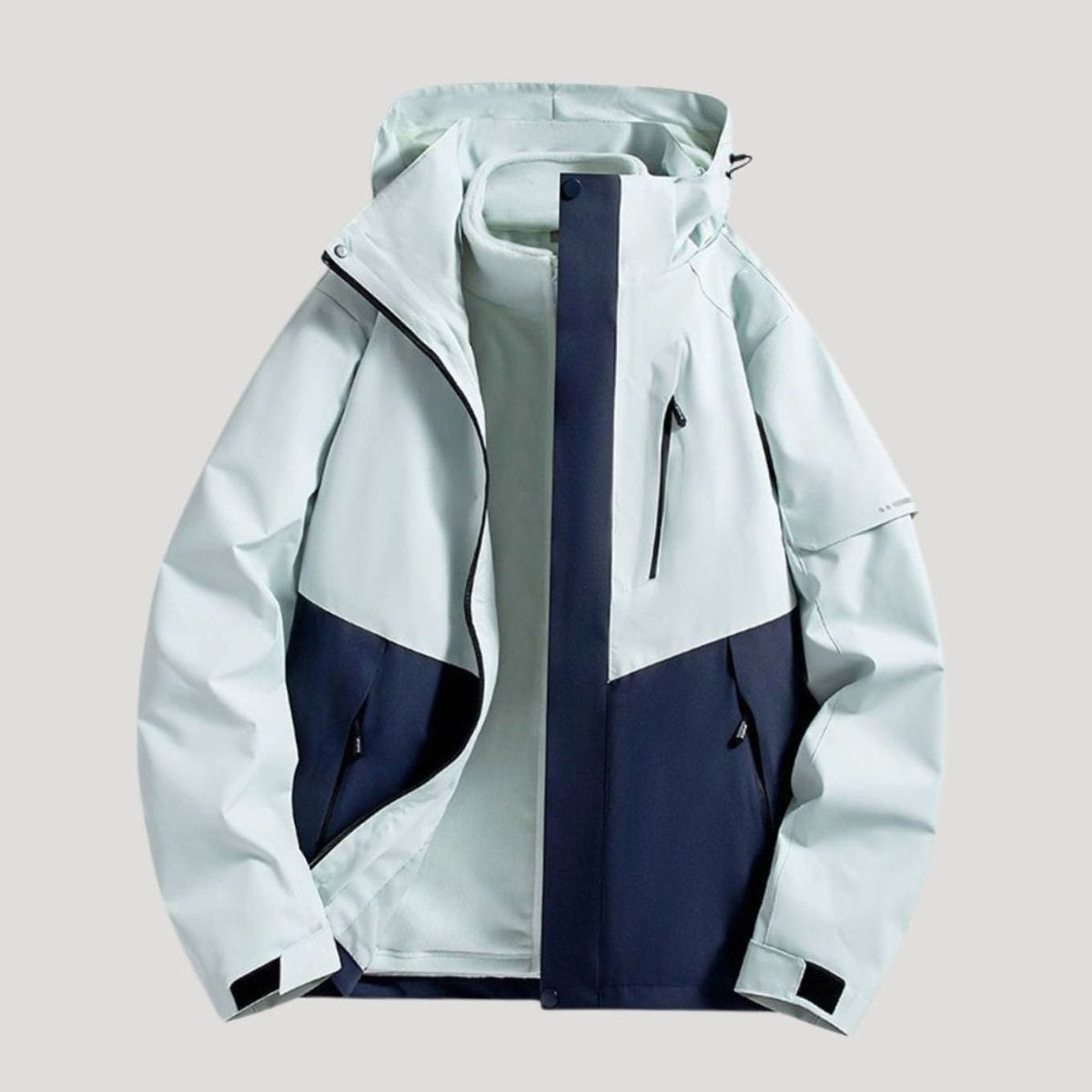 Women's Waterproof Detachable Hood Fleece-Lined Winter Jacket - Navy