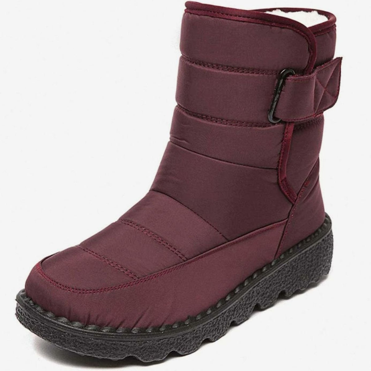 Women's Waterproof Fleece-Lined Anti-Slip Winter Snow Boots - Red