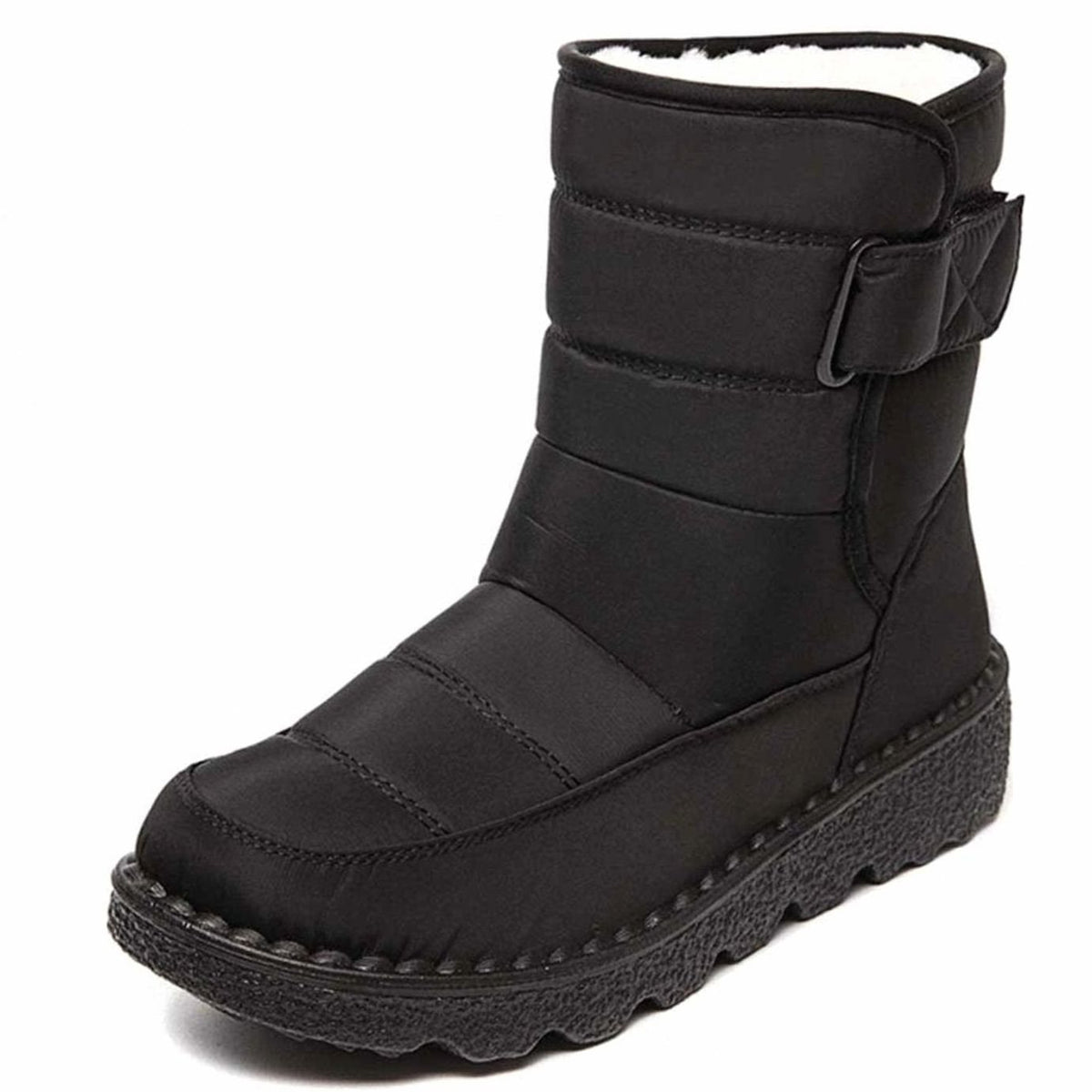 Women's Waterproof Fleece-Lined Anti-Slip Winter Snow Boots - Black