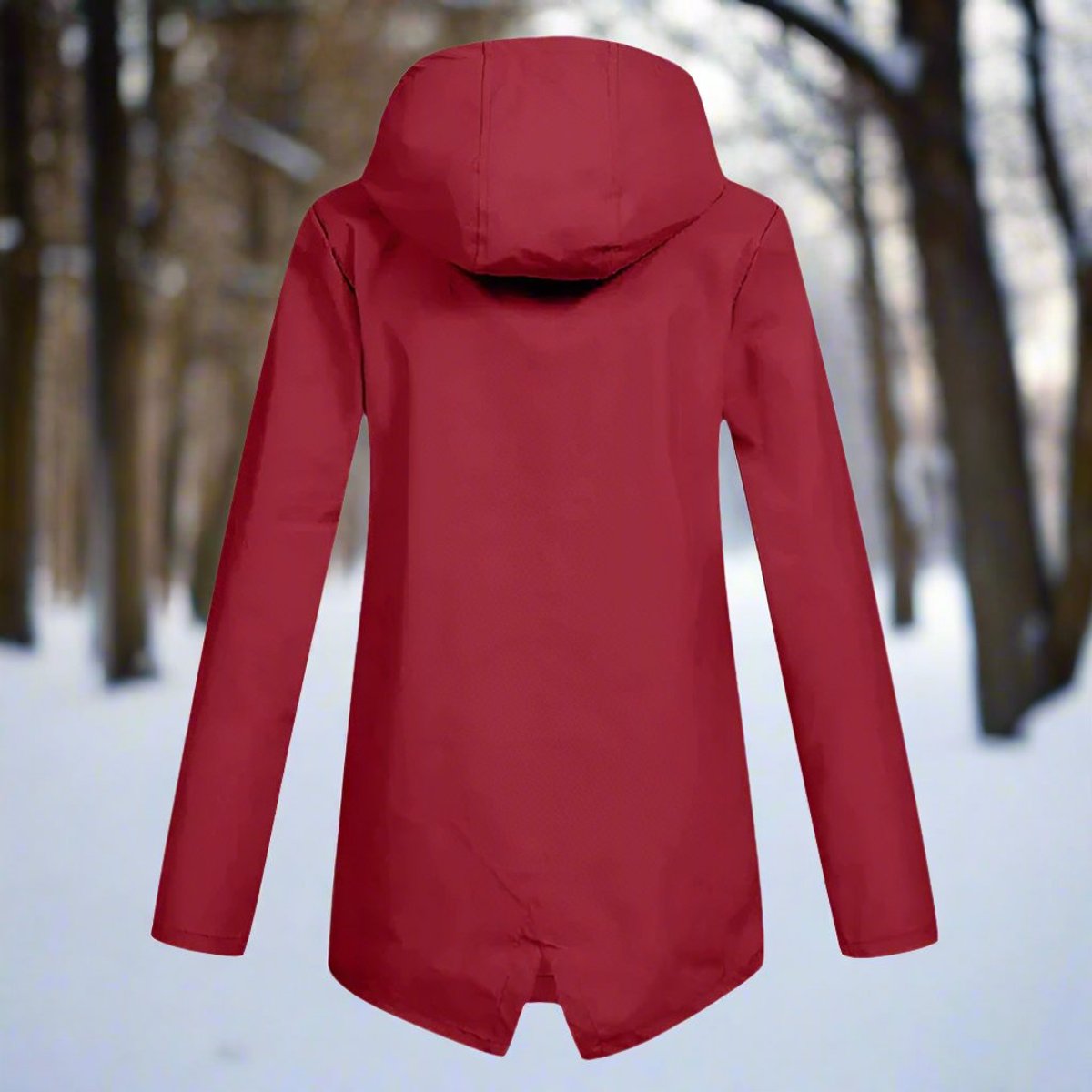 Women's Waterproof Hooded Zip-Up Rain Jacket Adjustable Cuffs
