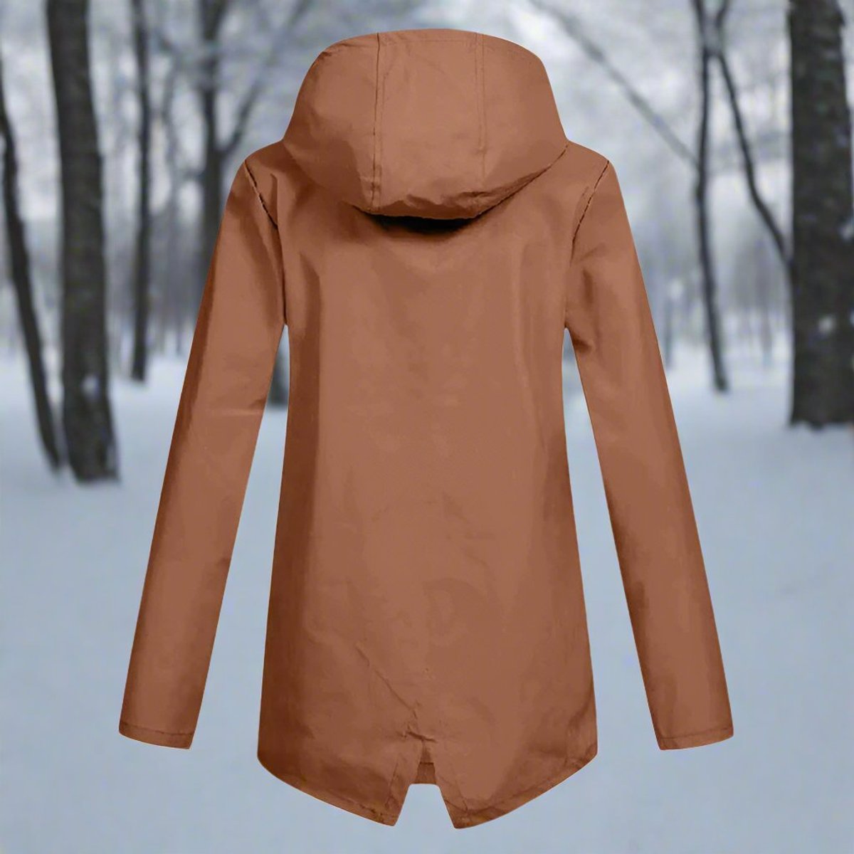 Women's Waterproof Hooded Zip-Up Rain Jacket Adjustable Cuffs