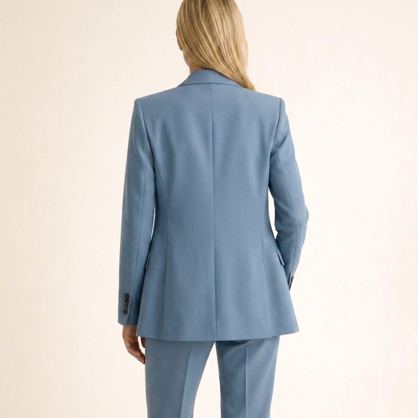 Women's Wide-Leg Flare Trouser Blazer Two-Piece Suit