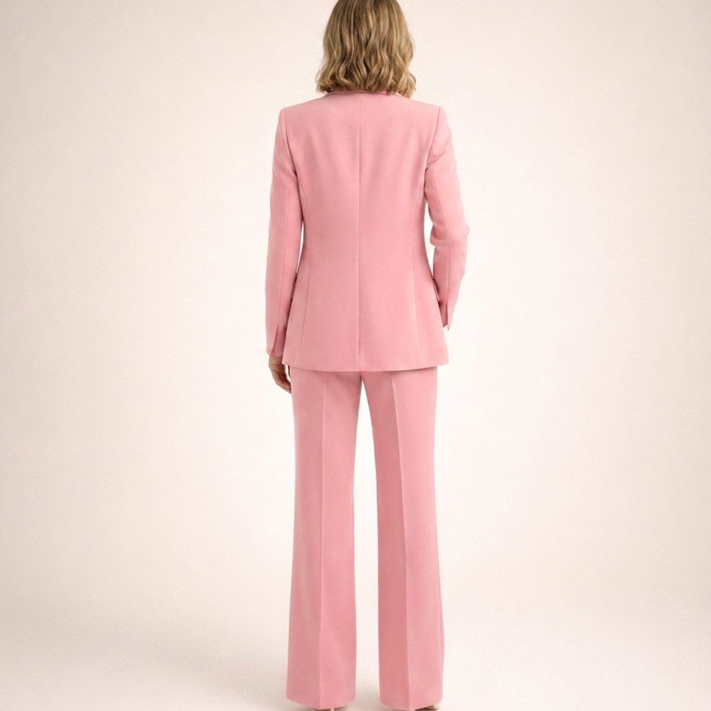 Women's Wide-Leg Flare Trouser Blazer Two-Piece Suit