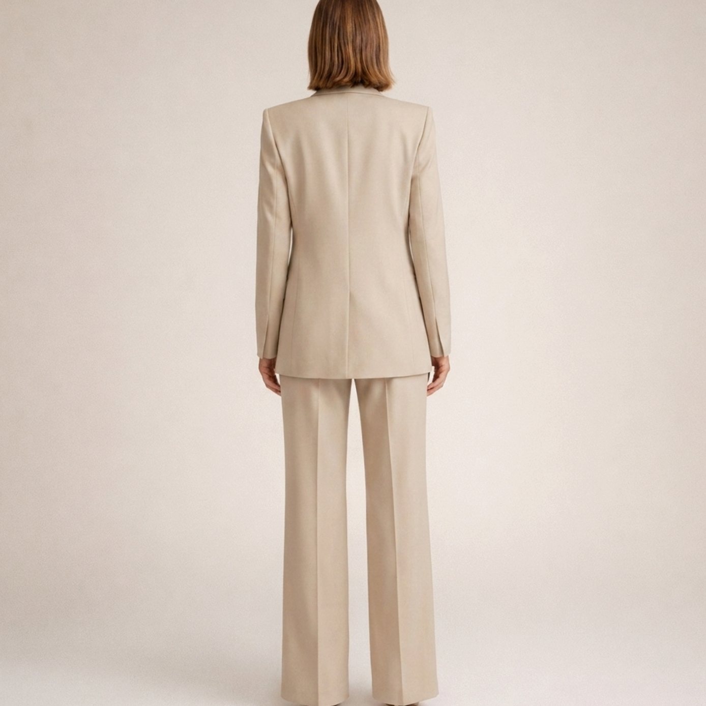 Women's Wide-Leg Flare Trouser Blazer Two-Piece Suit