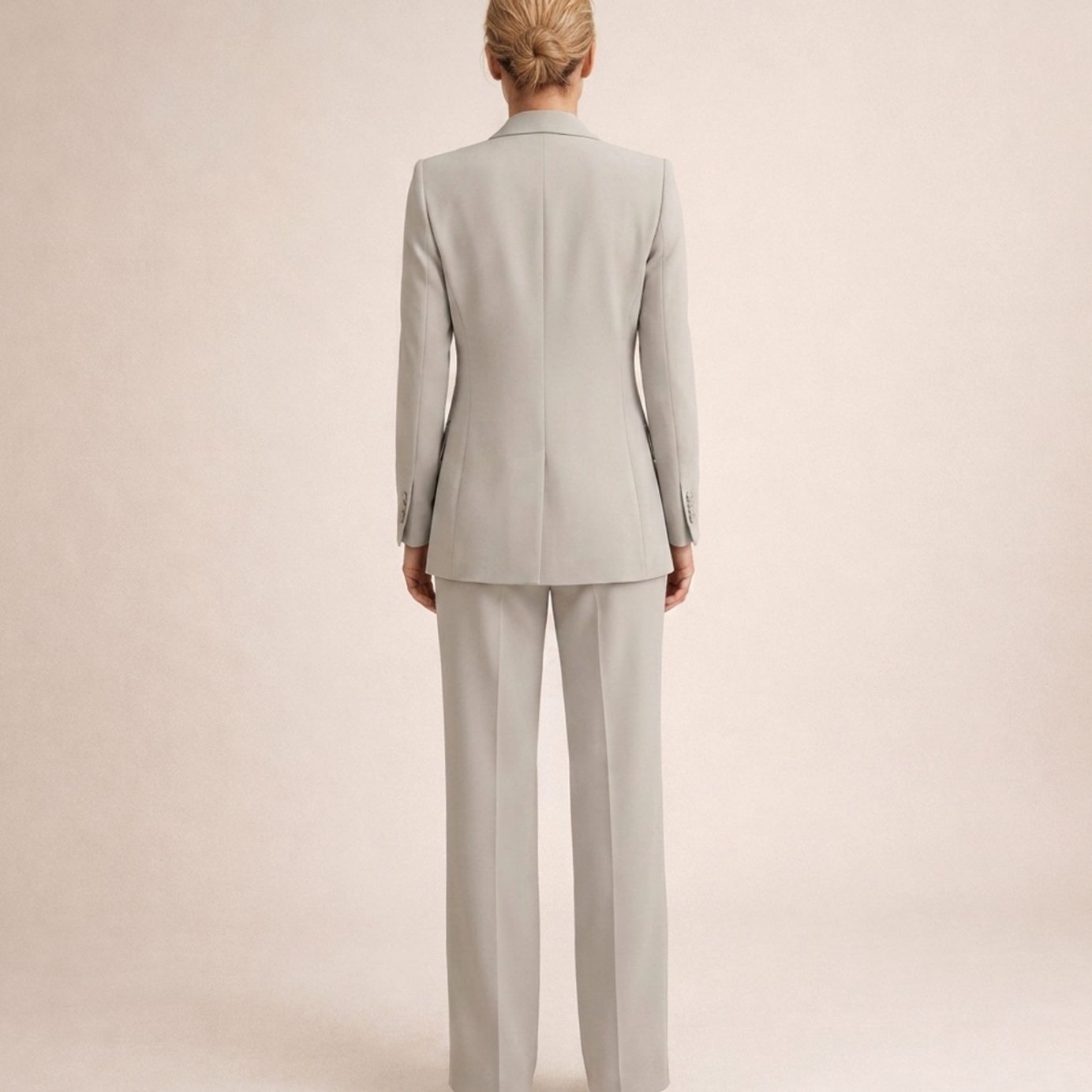 Women's Wide-Leg Flare Trouser Blazer Two-Piece Suit