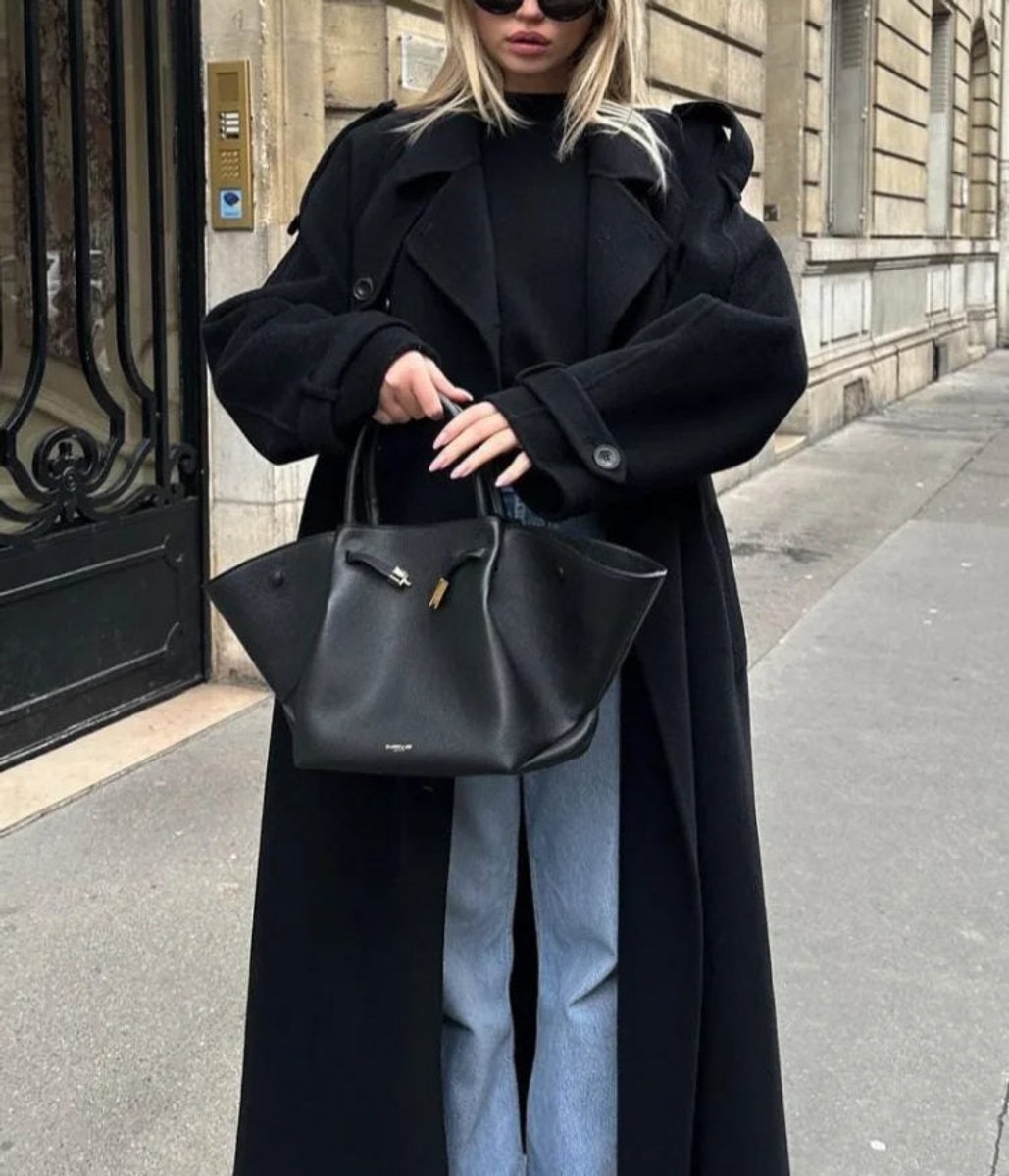 Women's Winter Coat Double-Breasted Belted Long Trench Coat